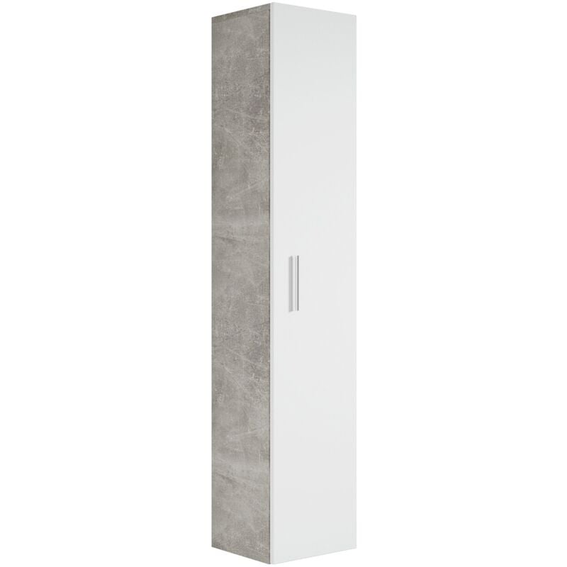 foto del prodotto badplaats mobiletto del bagno pluto 150cm grigio cemento con bianco mobiletto armadietto