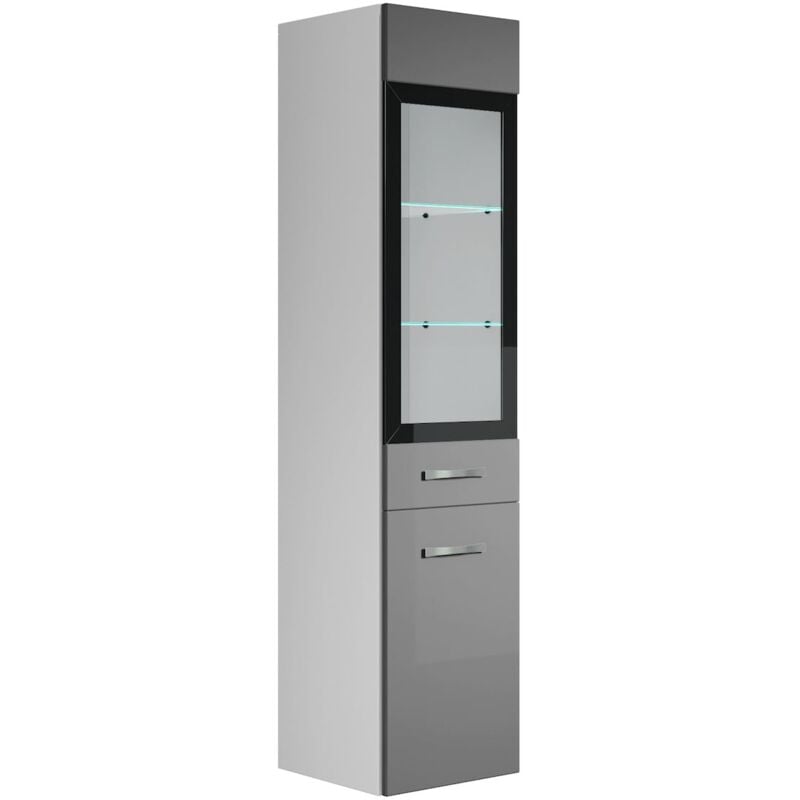 foto del prodotto badplaats mobiletto del bagno rio 30 x 30 x 131 cm bianco con grigio lucido mobiletto
