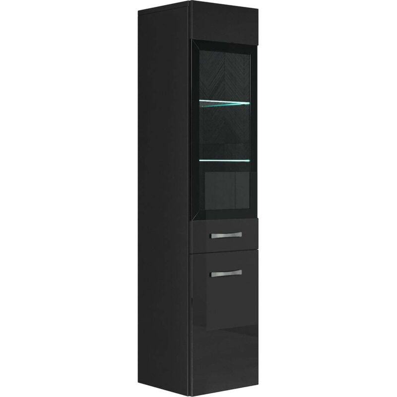 foto del prodotto badplaats mobiletto del bagno rio 30 x 30 x 131 cm nero lucido mobiletto armadietto,