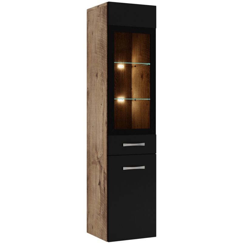 foto del prodotto badplaats mobiletto del bagno rio 30 x 30 x 131 cm rovere di castagno nero mobiletto