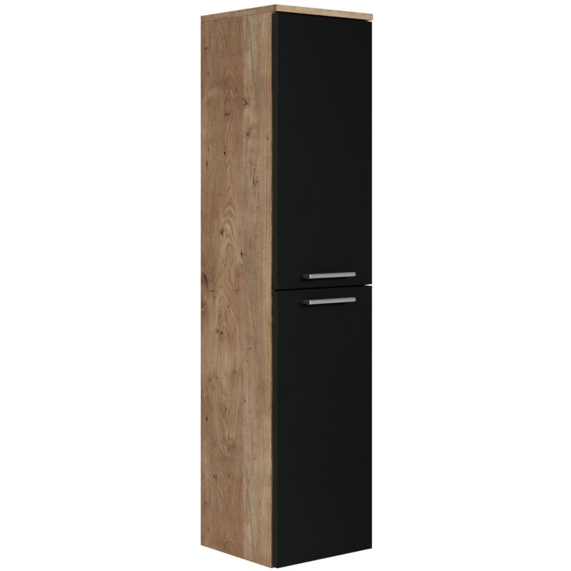foto del prodotto badplaats mobiletto del bagno saturnus 130 cm rovere castagno nero mobiletto armadietto
