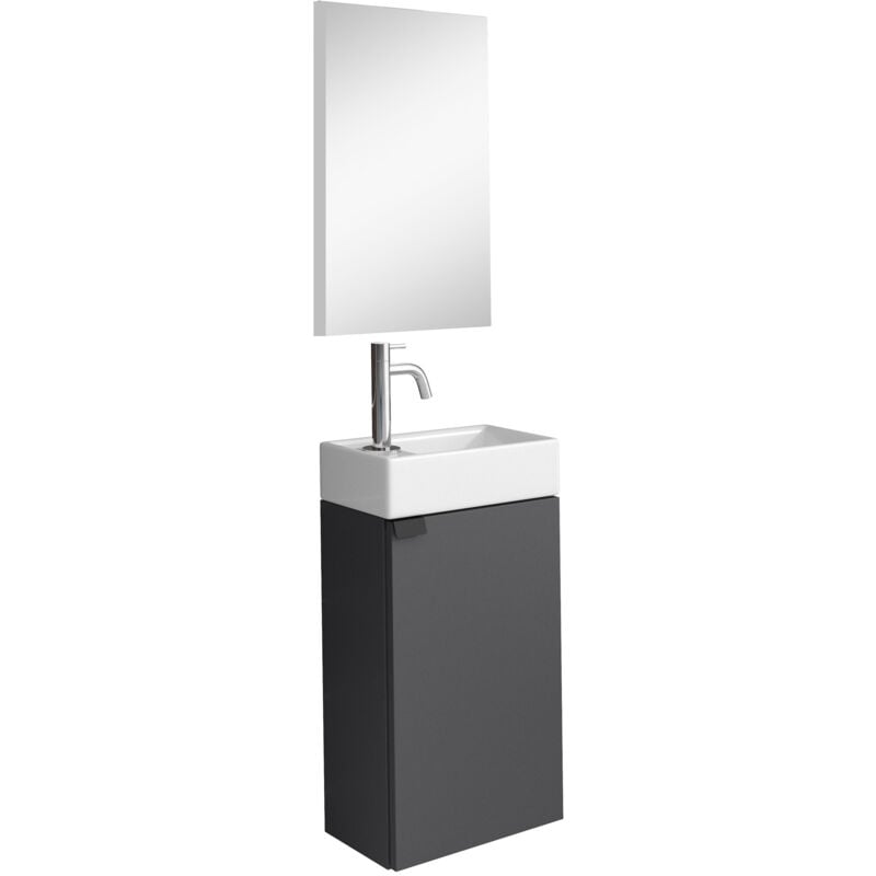foto del prodotto badplaats mobili da bagno apollo antracite 40x22 cm mobile contenitore lavabo con specchio