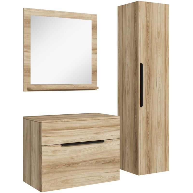 foto del prodotto badplaats mobili da bagno cali 60 x 35 cm rovere con specchio e armadietto laterale