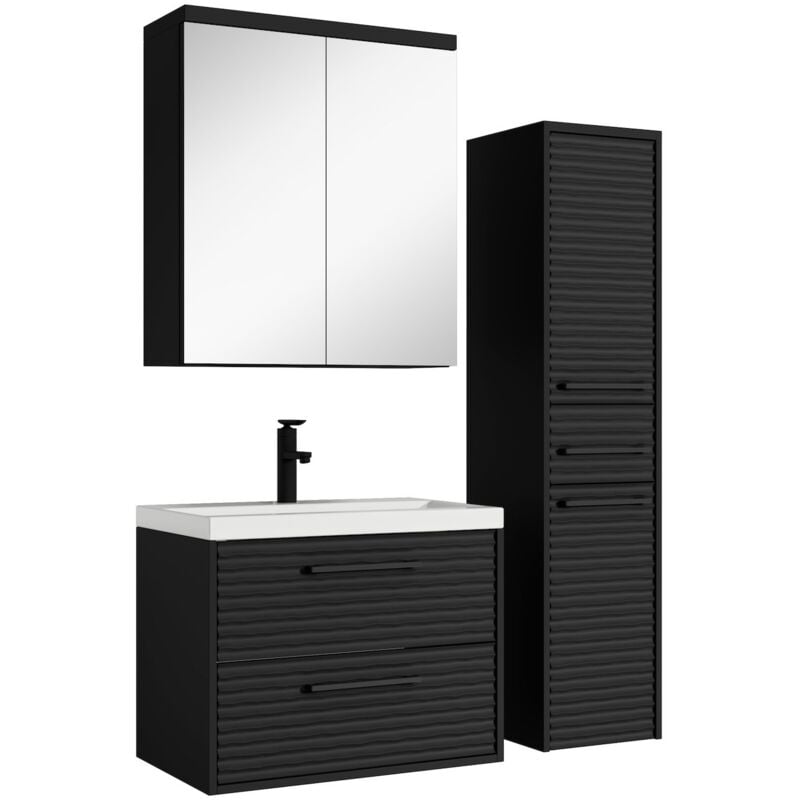 foto del prodotto badplaats mobili da bagno etna 60 cm nero mobile lavabo mobile specchio