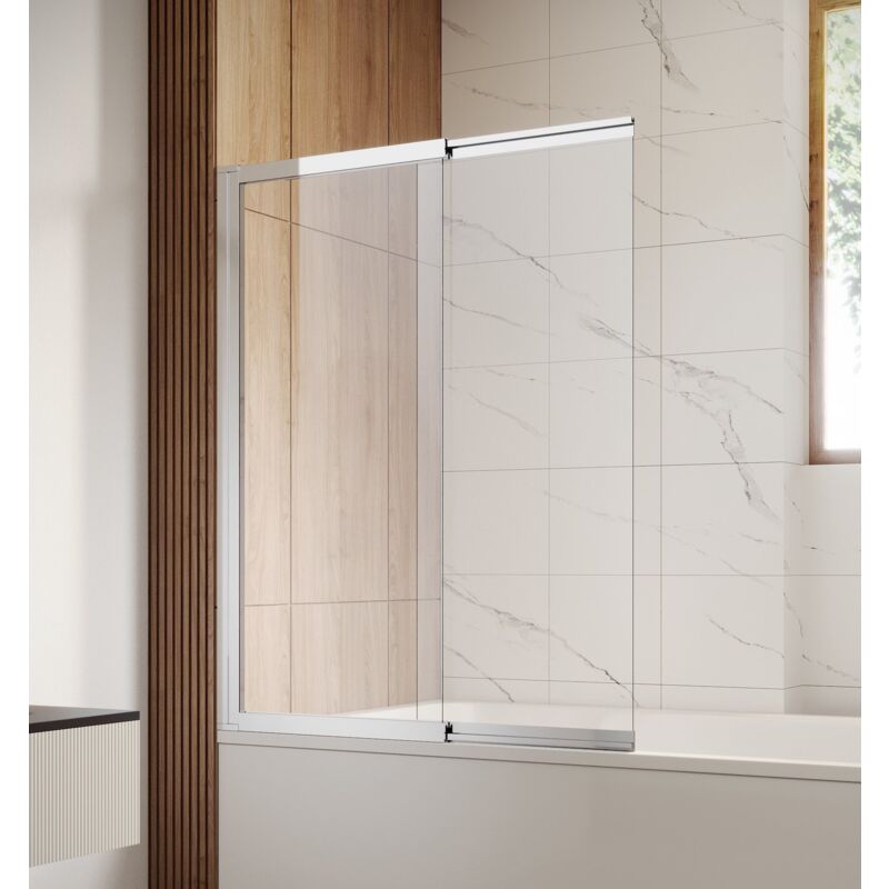 foto del prodotto badplaats parete vasca moka 130 x 140 cm cromo vetro trasparente