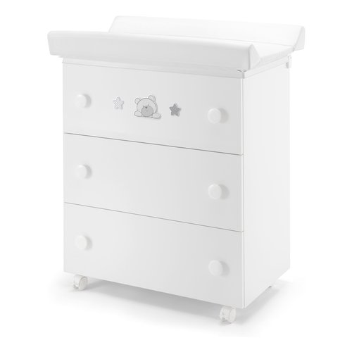 foto del prodotto bagnetto fasciatoio pali 0533teogr teo 3 cassetti bianco e grigio bian
