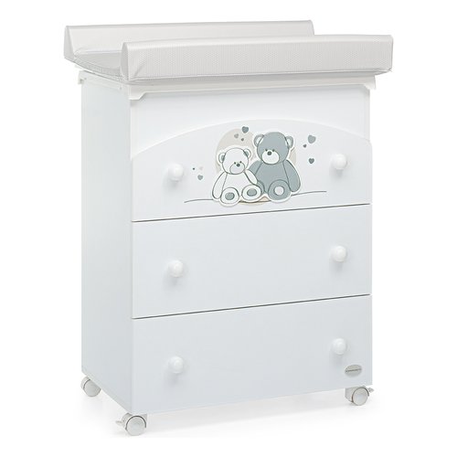 foto del prodotto bagnetto foppapedretti 9900074110 mascotte fasciatoio 3 cassetti bianc