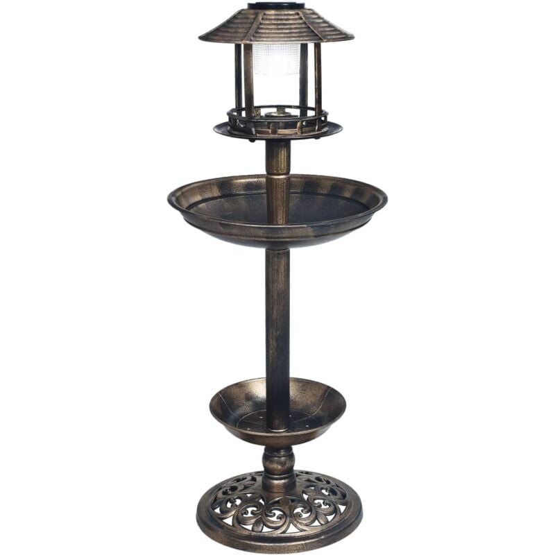 foto del prodotto bagnetto per uccelli decorativa con luci led solari in plastica vidaxl