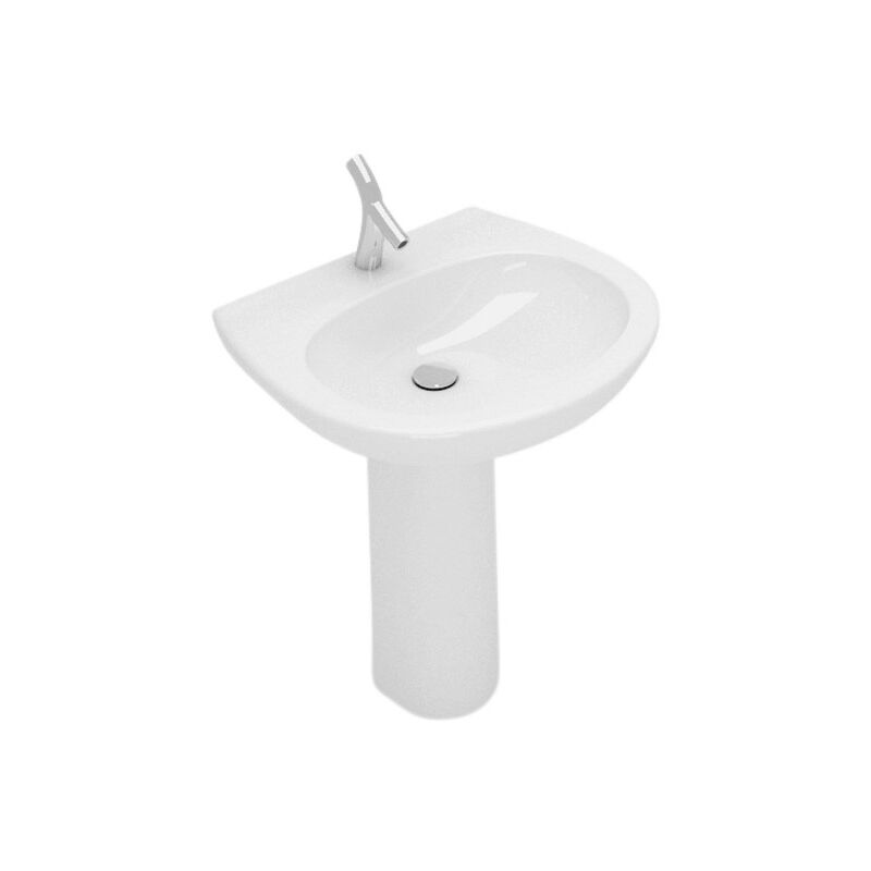 foto del prodotto bagno expert lavabo clever sospeso su colonna cm. 67x54 bianco lucido