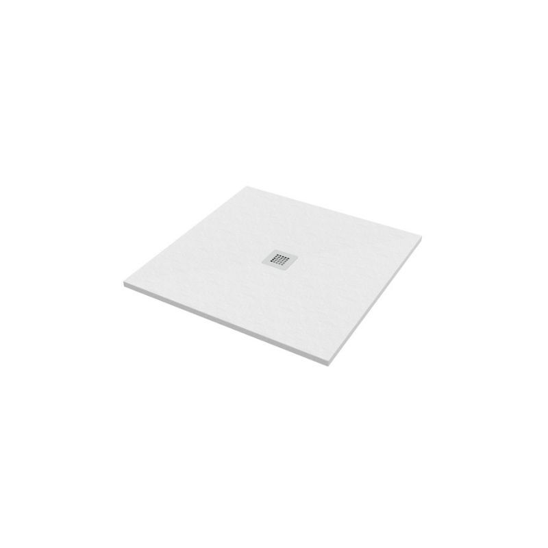 foto del prodotto bagno expert piatto doccia 100x110 h.2 8 in marmo resina effetto pietra bianco