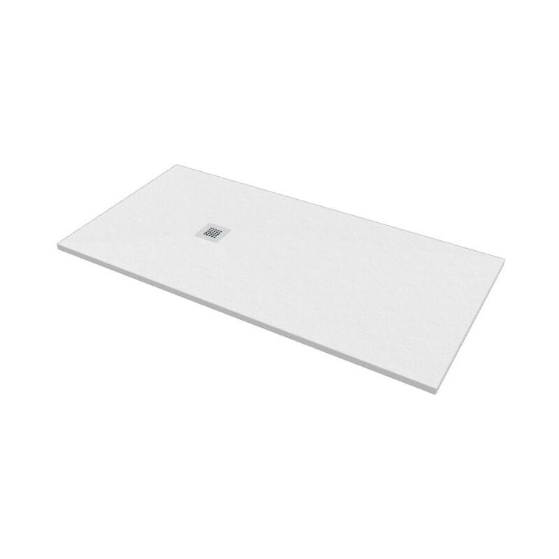 foto del prodotto bagno expert piatto doccia 100x180 h.2 8 in marmo resina effetto pietra bianco