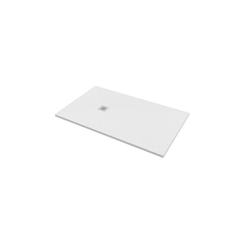 foto del prodotto bagno expert piatto doccia 70x130 h.2 8 in marmo resina effetto pietra bianco