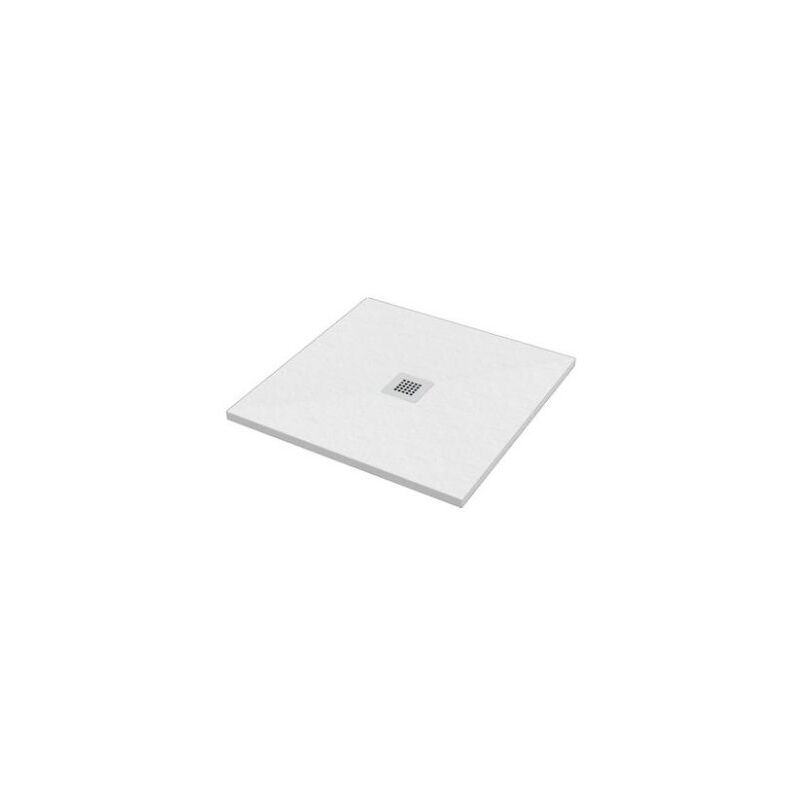 foto del prodotto bagno expert piatto doccia 75x75 h.2 8 in marmo resina effetto pietra bianco