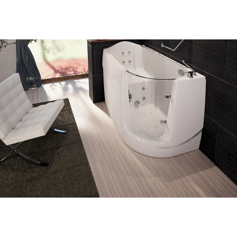 foto del prodotto bagno expert vasca facile 130x75 con seduta ergonomica a sinistra