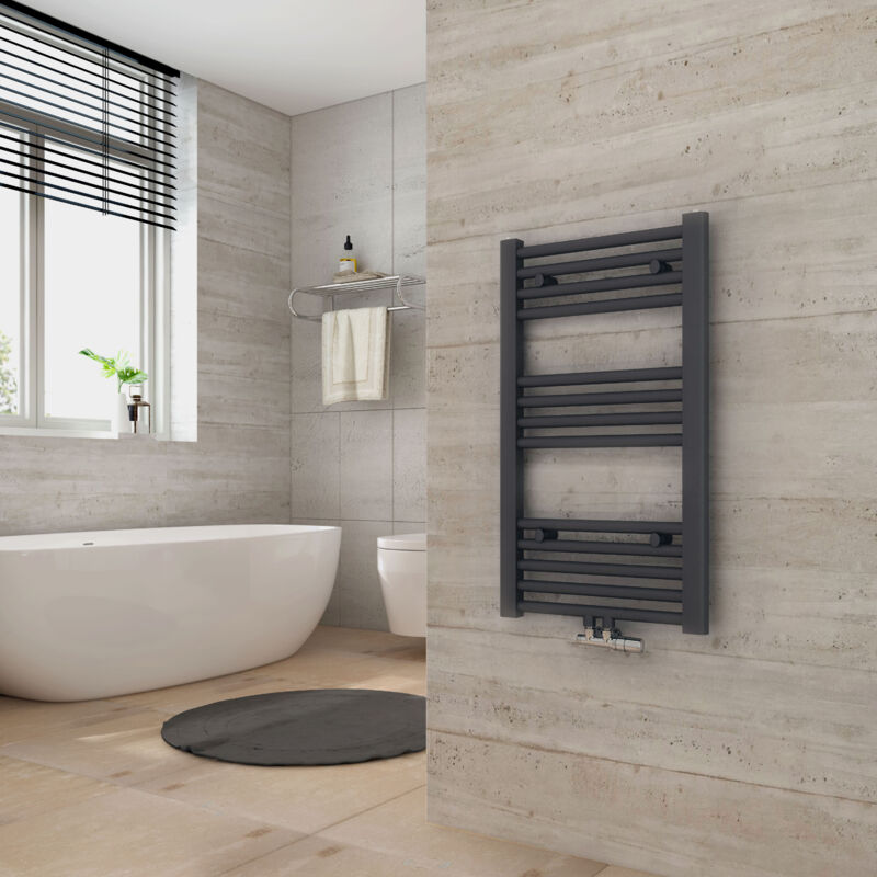 foto del prodotto bagno radiatore asciugamani riscaldamento 700 x 400 mm antracite radiatore asciugamani collegamento centrale scaldasalviette heilmetz