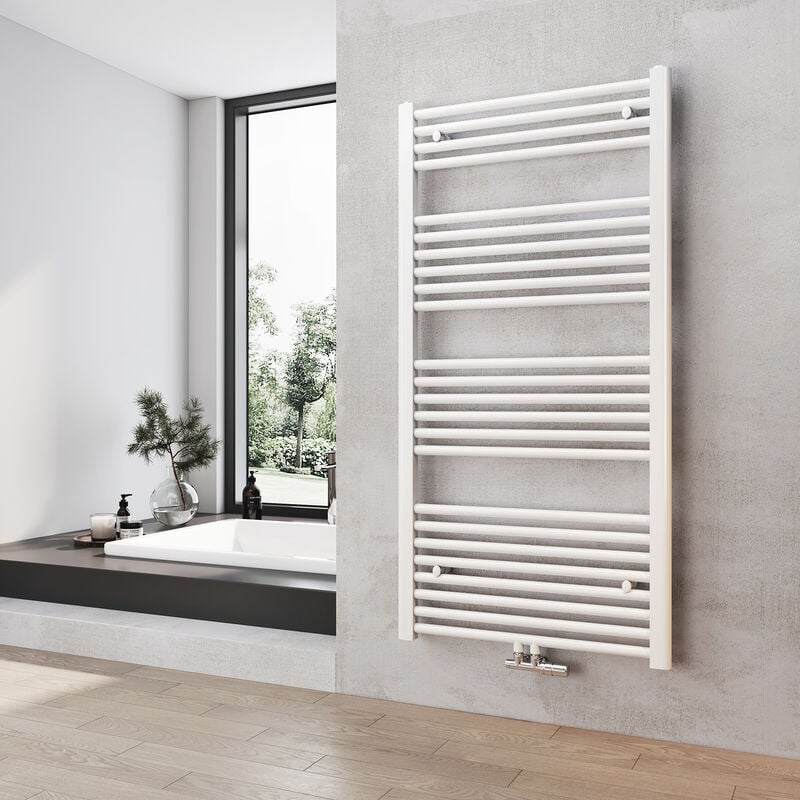 foto del prodotto bagno radiatore asciugamano riscaldamento 1200 x 600 mm bianco radiatore asciugamano collegamento centrale scaldasalviette heilmetz