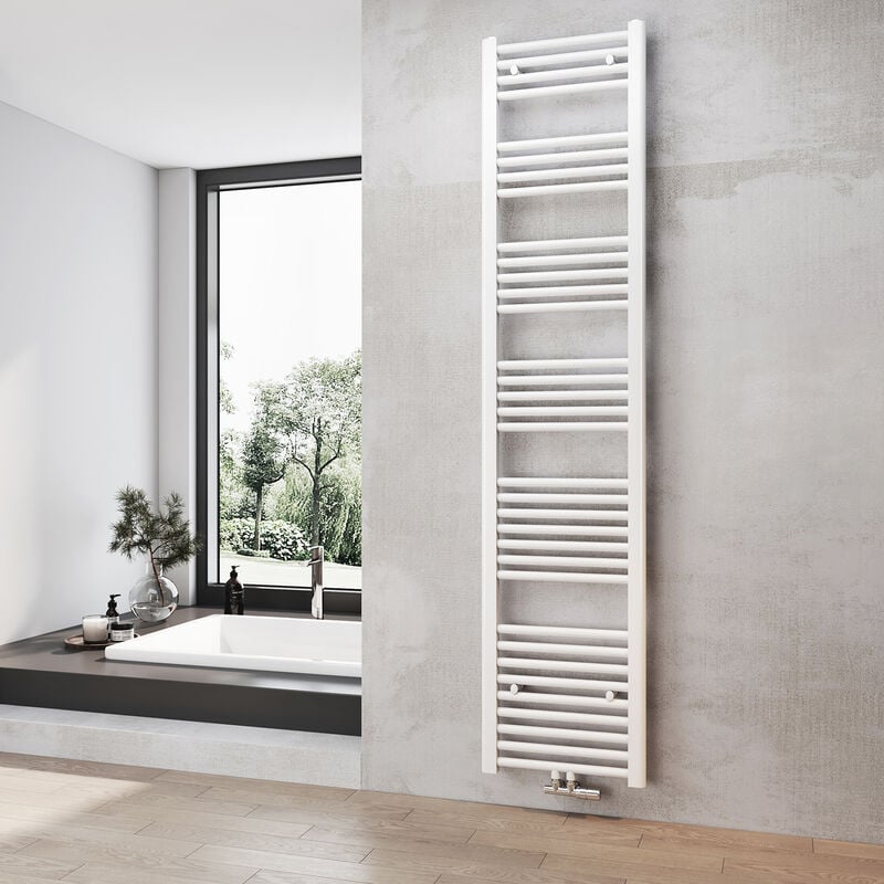 foto del prodotto bagno radiatore asciugamano riscaldamento 1800 x 400 mm bianco radiatore asciugamano connessione media scaldasalviette heilmetz
