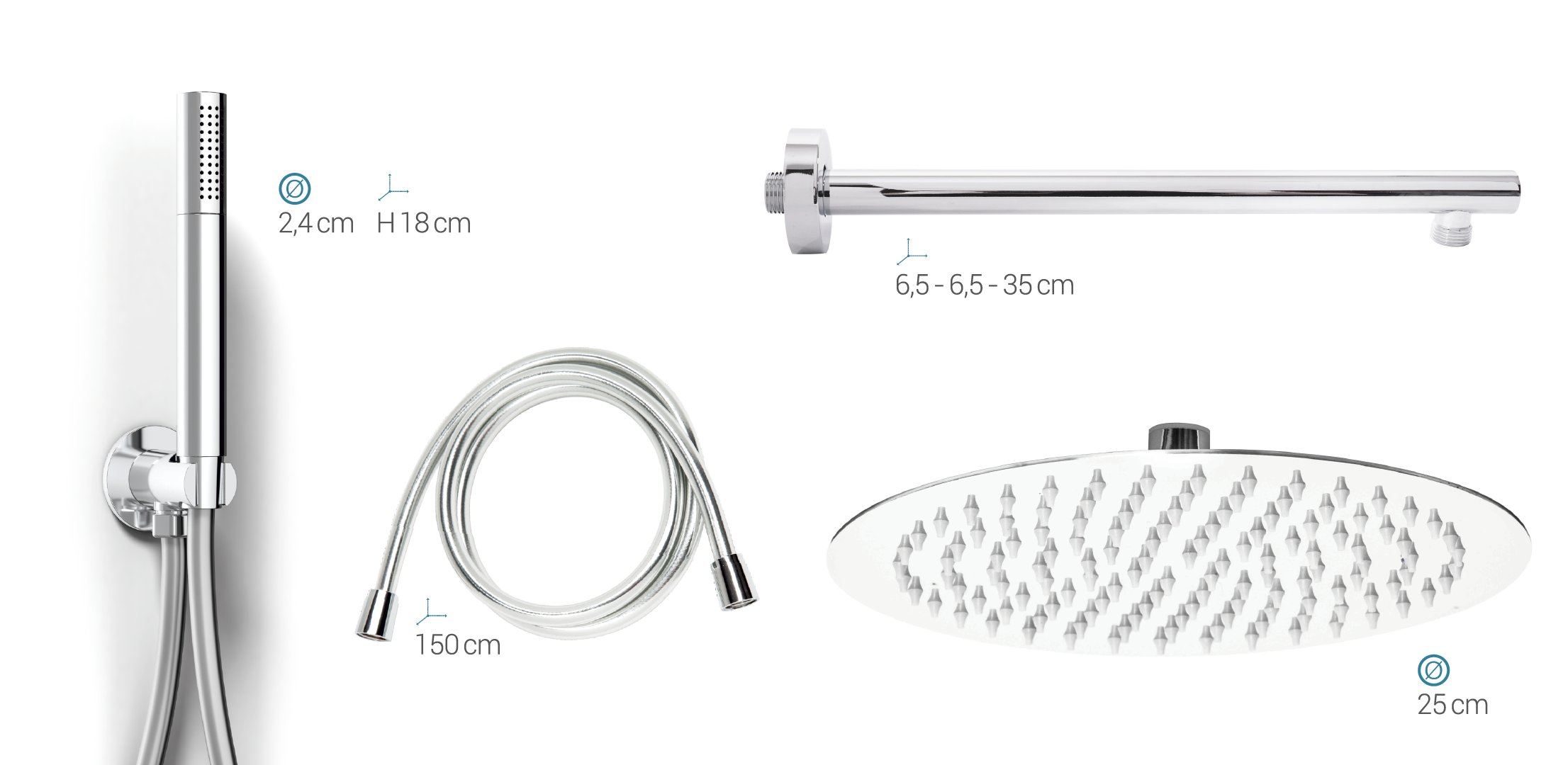 foto del prodotto bagnoclic kit completo doccia design tondo