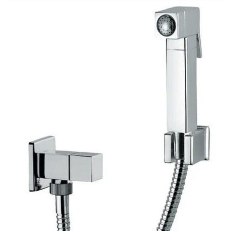 foto del prodotto bagnoclic kit per wc in ottone con rubinetto apertura chiusura , flessibile 120 cm