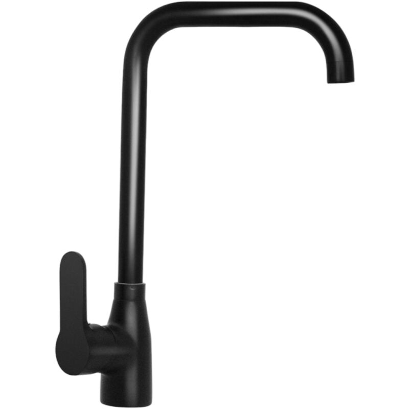 foto del prodotto bagnoclic miscelatore cucina canna squadrata in ottone , nero opaco completo