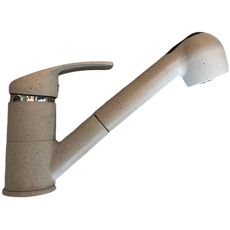 foto del prodotto bagnoclic miscelatore cucina colore marmo beige bianco, con doccia estraibile
