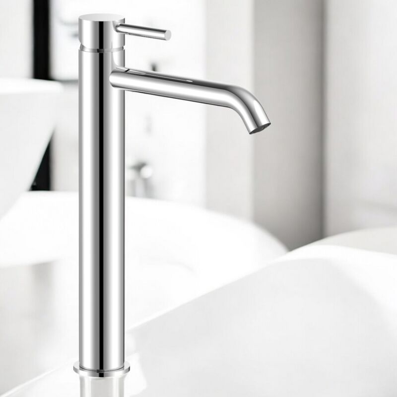 foto del prodotto bagnoclic miscelatore moderno tondo alto per lavabi appoggio