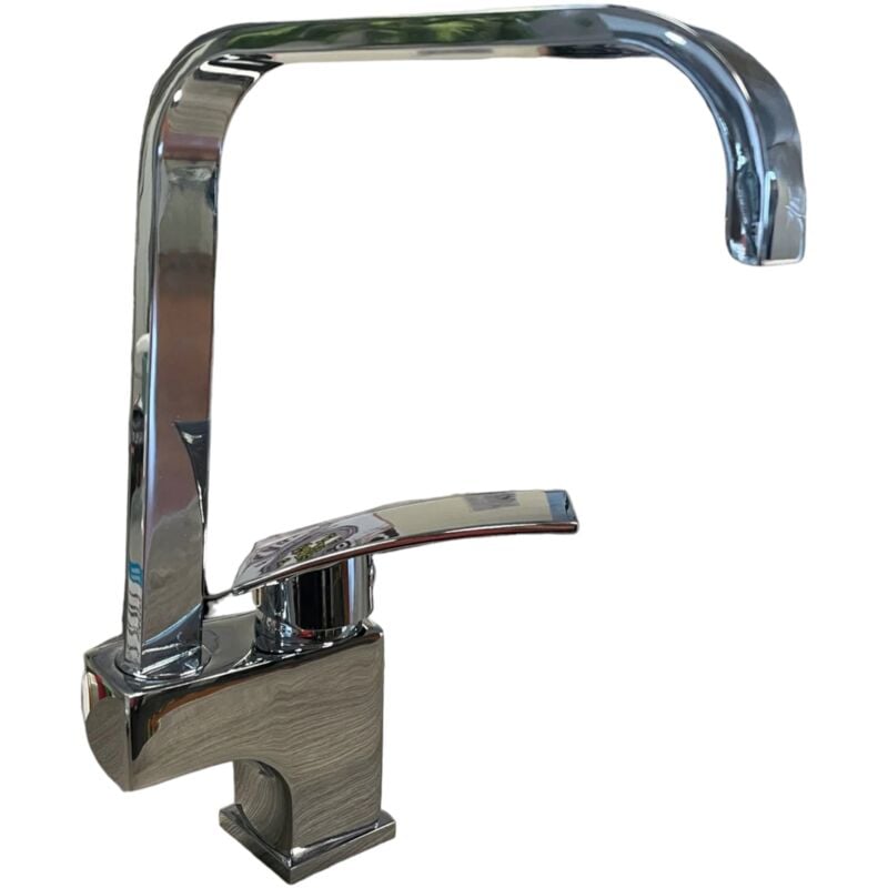 foto del prodotto bagnoclic miscelatore per cucina con canna girevole, stile quadrato moderno