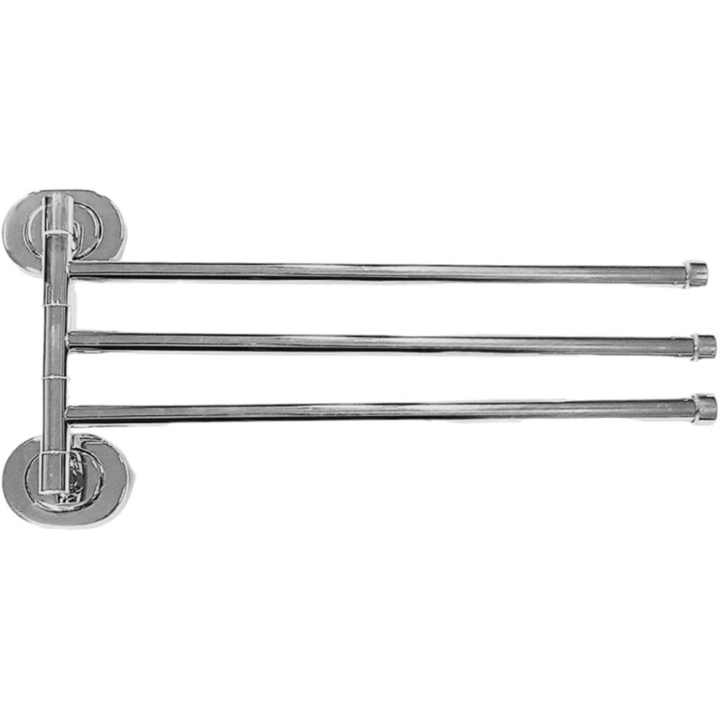foto del prodotto bagnoclic porta asciugamani a muro tre bracci in acciaio inox cromato