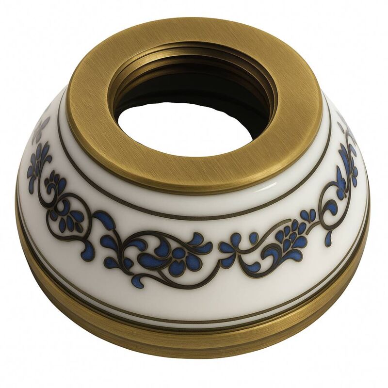 foto del prodotto bagnoclic rosetta rosone per rubinetto parete decorate ceramiche vintage
