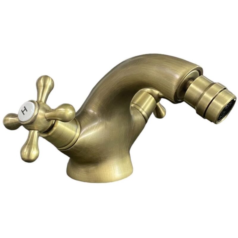 foto del prodotto bagnoclic rubinetto bagno bidet con snodo vintage, maniglie a stella bronzato