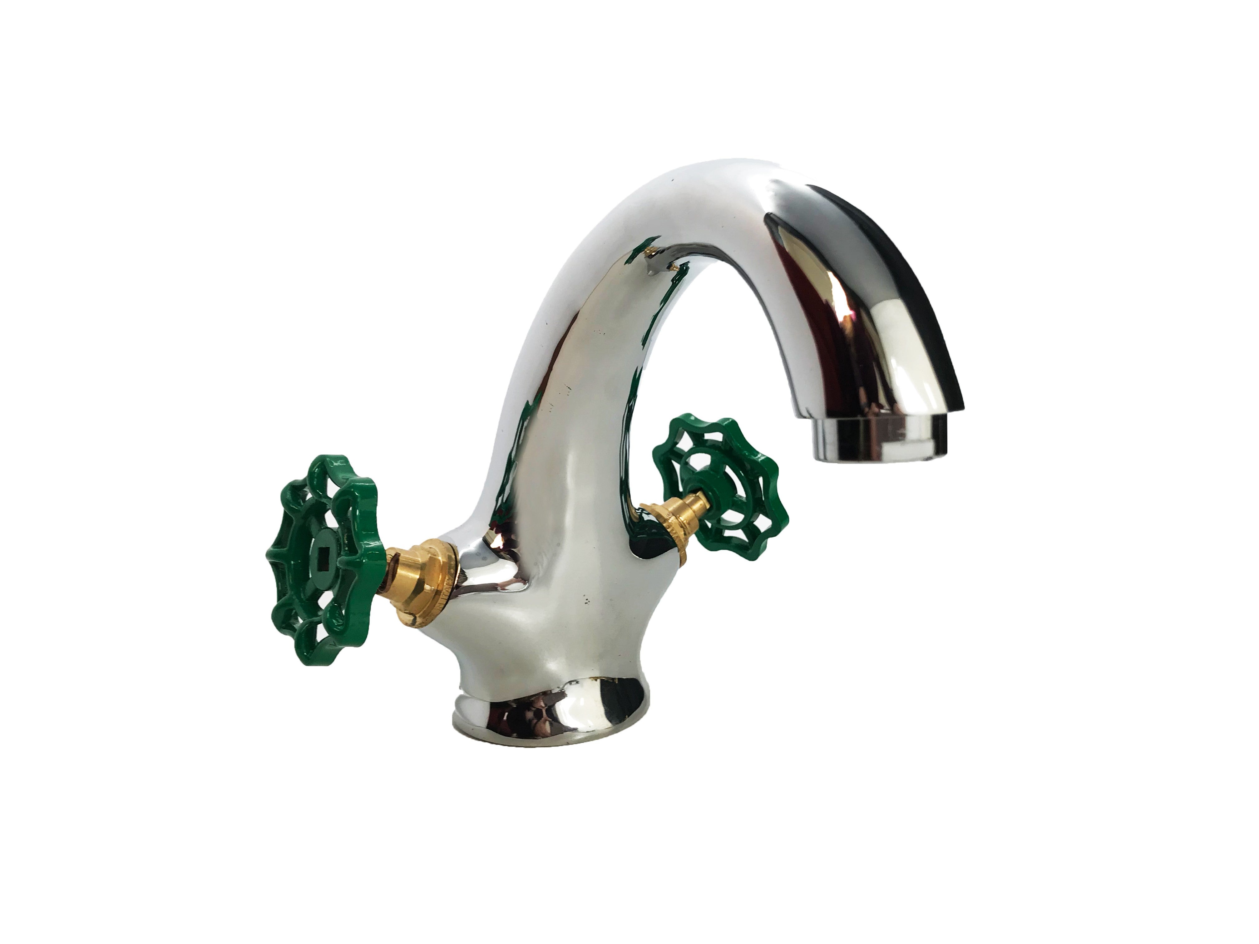 foto del prodotto bagnoclic rubinetto bagno lavabo maniglie verdi industrial, stile industrial