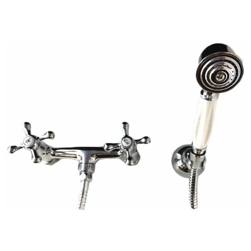 foto del prodotto bagnoclic rubinetto miscelatore doccia vintage, completo stile antico
