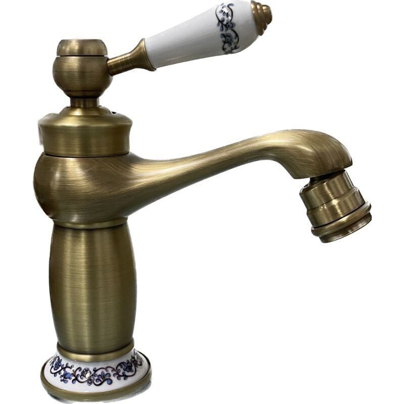 foto del prodotto bagnoclic rubinetto miscelatore per bidet bagno vintage bronzato con dettagli in ceramica