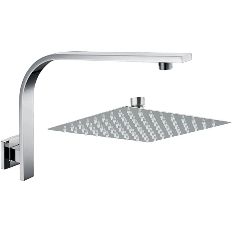 foto del prodotto bagnoclic set doccia completo braccio doccia a sbalzo con soffione doccia quadrato 30x30