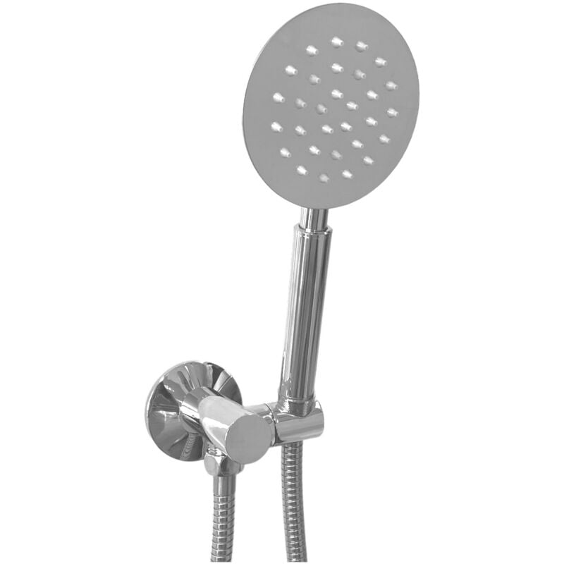 foto del prodotto bagnoclic set doccia con supporto con presa acqua e doccetta anticalcare, flessibile 150 cm