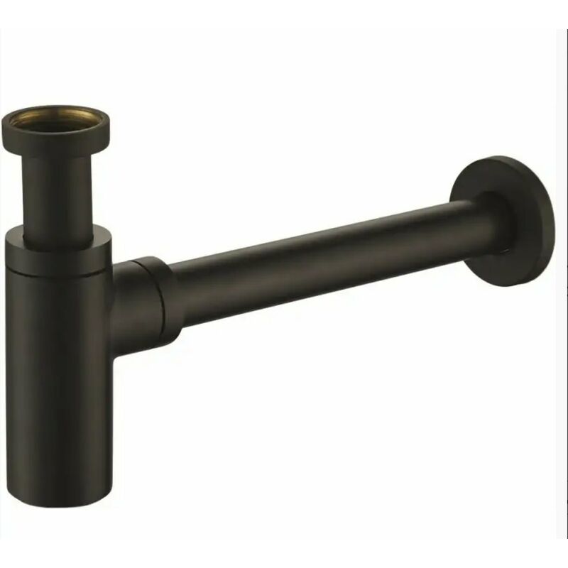 foto del prodotto bagnoclic sifone minimalista da 1 1 4 per lavabo moderno, nero opaco