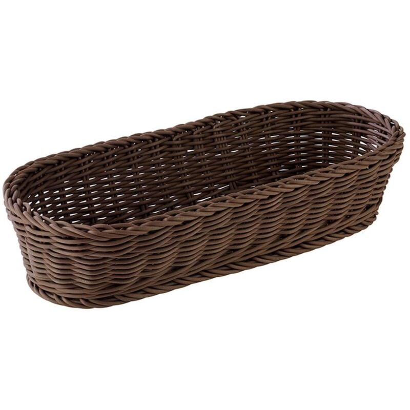 foto del prodotto baguette basket, ovale profi line cestino, cestino di vimini in polipropilene dimensioni 40 x 16 cm altezza 8 cm colore marrone scuro