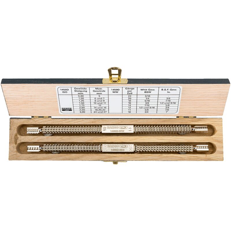 foto del prodotto bahco 1450d 2 jeu de 2 limes fileter dans un coffret en bois 1450d 2