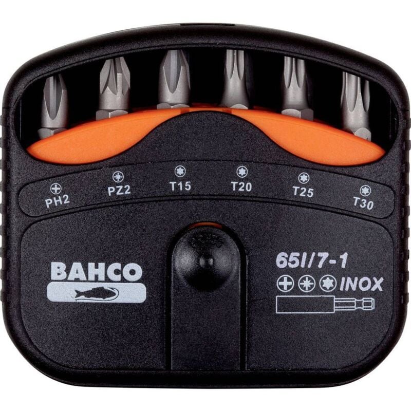 foto del prodotto bahco 65i 7 1 kit inserti 7 parti croce phillips, croce pozidriv, esalobo esterno tx 