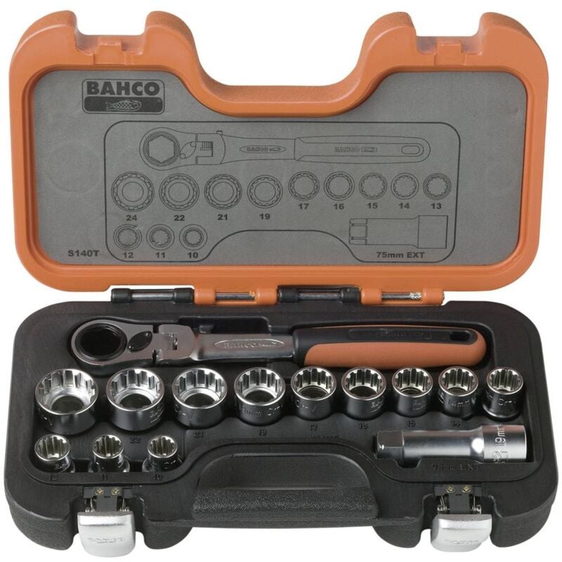 foto del prodotto bahco kit di chiavi a bussola 14 parti s140t