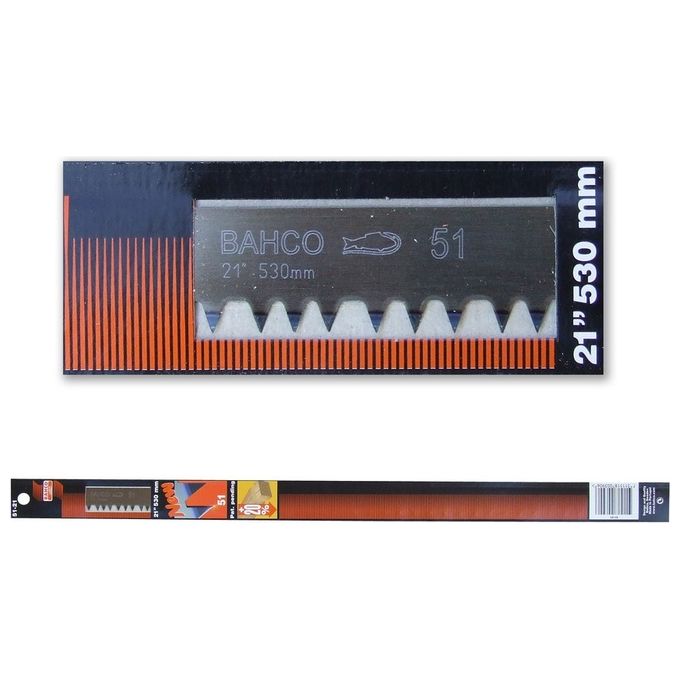 foto del prodotto bahco lame in acciaio temprato denti continui per segoncino cm.53 51 21 b 
