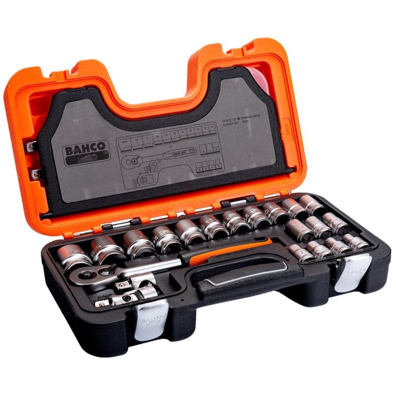 foto del prodotto bahco set di bussole attacco quadro 1 2 s240 24 pezzi 