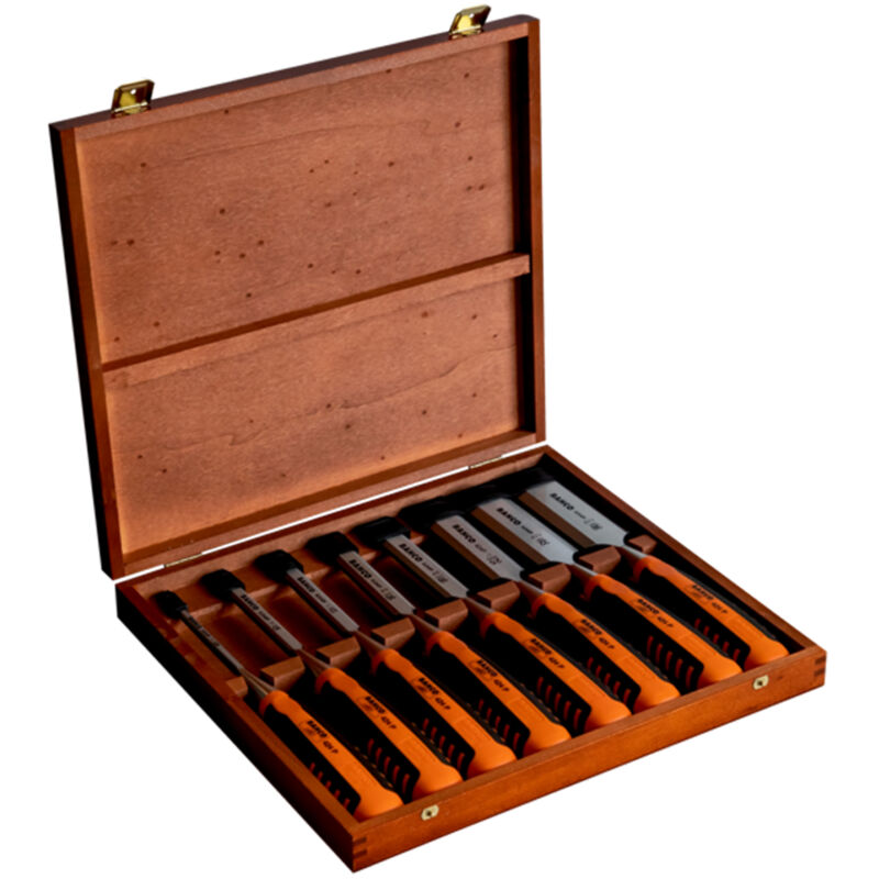 foto del prodotto bahco set di scalpelli ergo 8 pezzi in scatola di legno, 6,10,12,16,18,25,32,36 mm