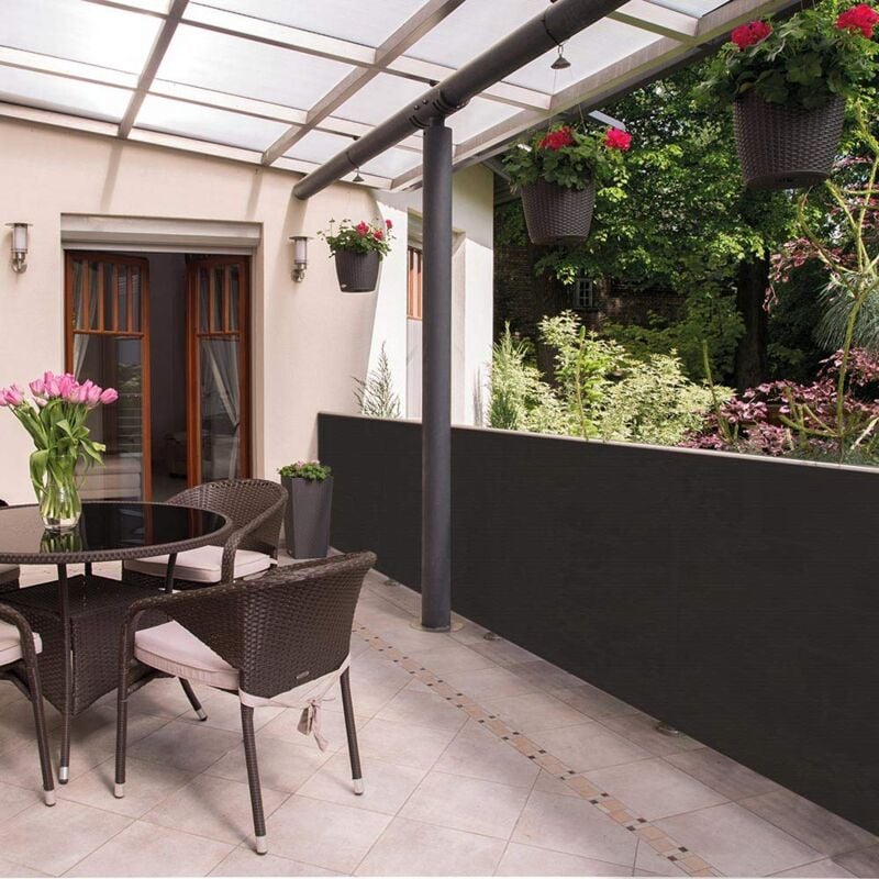 foto del prodotto bahia 1,50x10 m grigio, rete tessuta schermante frangivista per giardini, balconi, recinzioni e terrazze tenax
