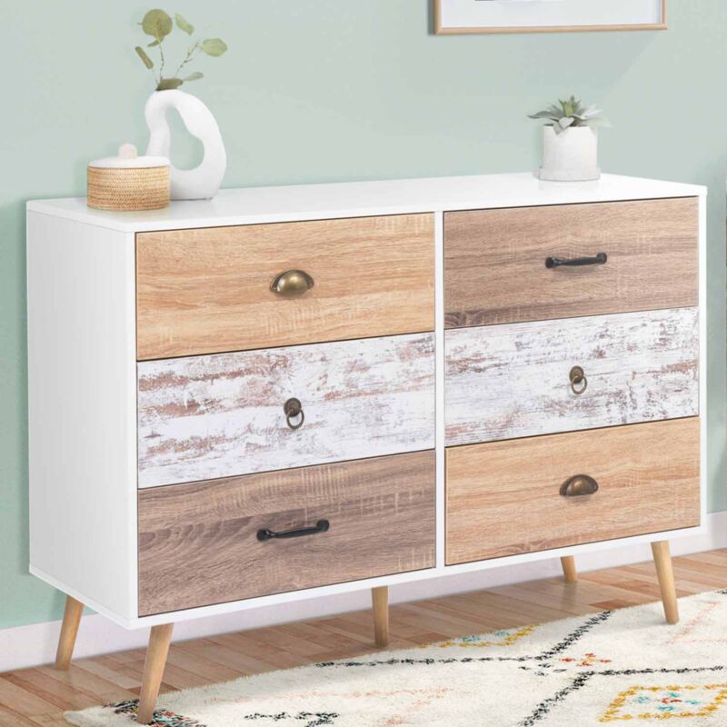foto del prodotto bahia cassettone scandinavo a 6 cassetti da 115 cm