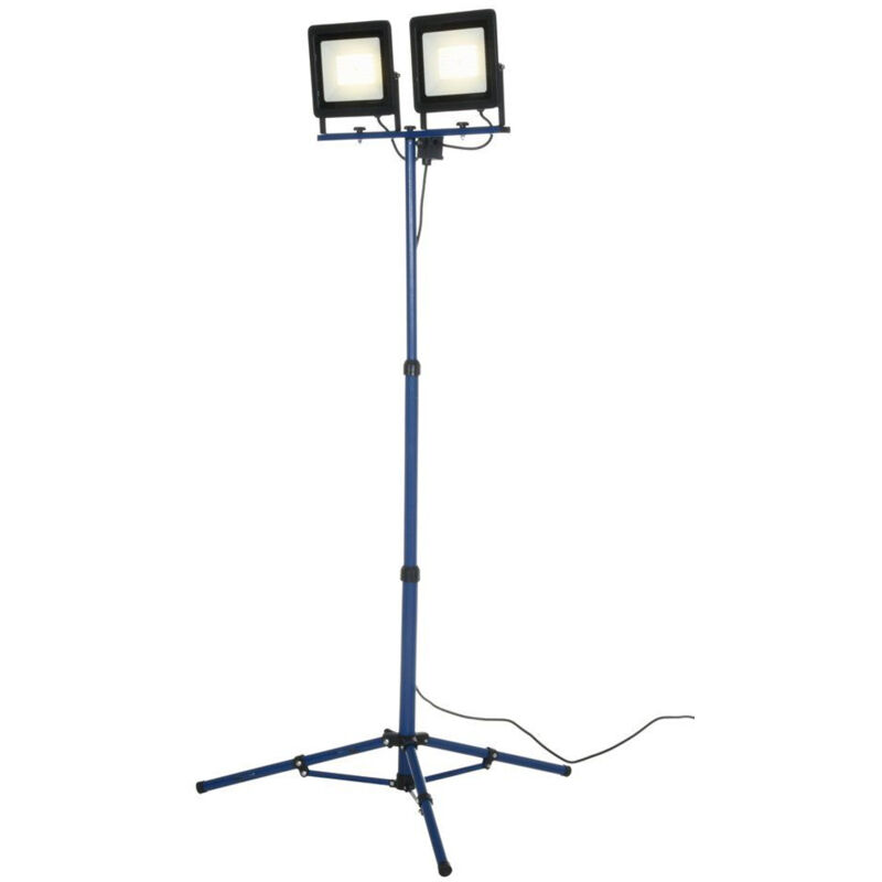 foto del prodotto bakaji 2 x set 100 w fari a led sostegno treppiedi pieghevole regolabile 4000k cavo 3m