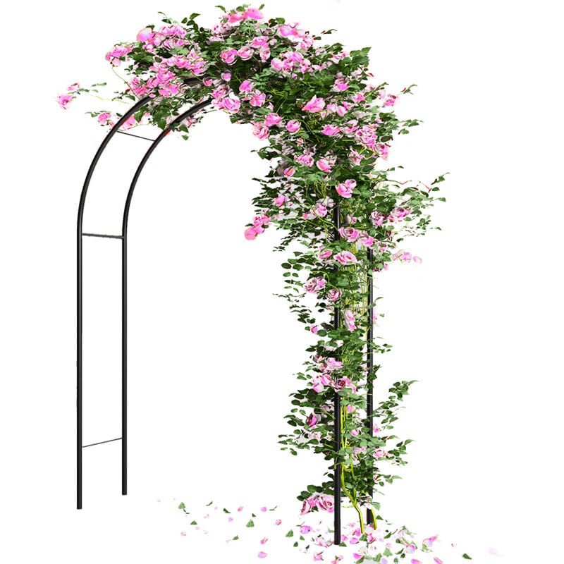 foto del prodotto bakaji arco da giardino supporto per rose piante rampicanti in metallo altezza 240 cm