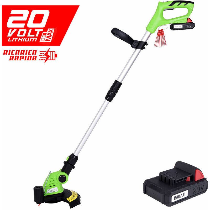 foto del prodotto bakaji decespugliatore elettrico a batteria litio 20v tagliaerba tagliabordi rasaerba