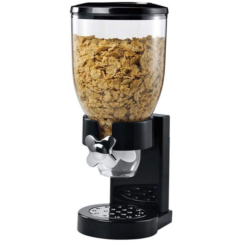 foto del prodotto bakaji - dispenser cereali singolo contenitore dosatore distributore storage pasta nero