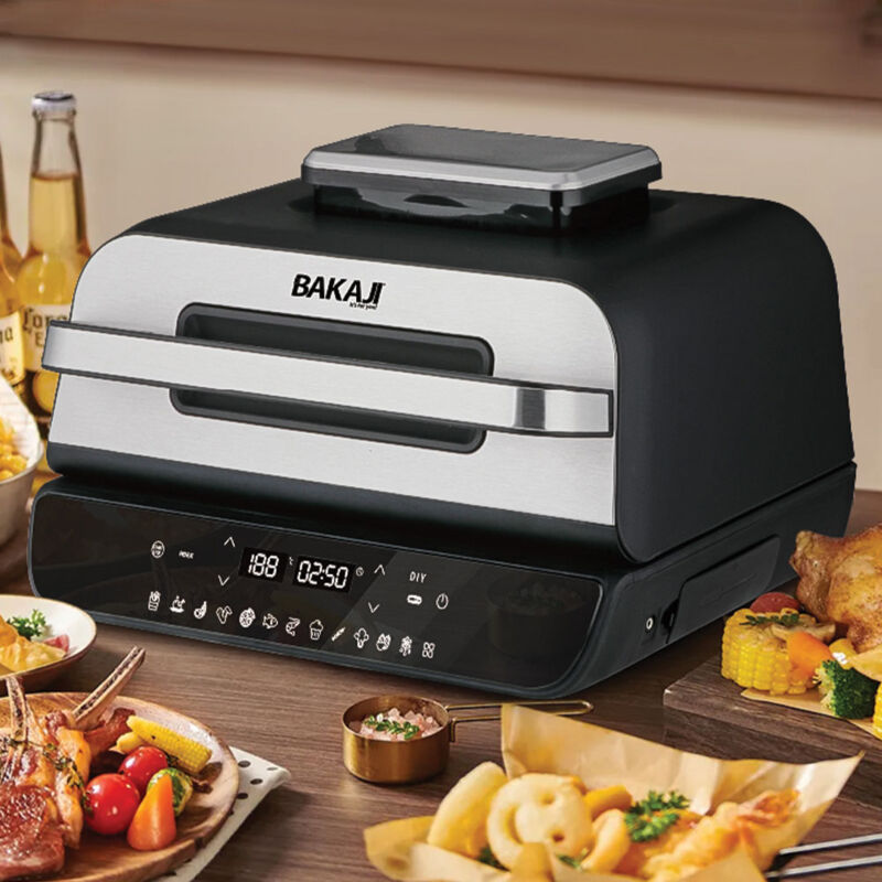 foto del prodotto bakaji fornetto friggitrice ad aria 6 lt con grill bistecchiera 6 tipi di cottura 1800w